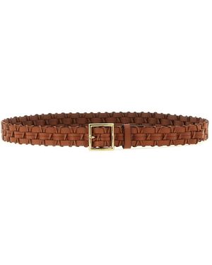Polo Ralph Lauren Braided Leather Belt - White