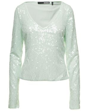 ROTATE BIRGER CHRISTENSEN Long Sleeve Top With All-Over Sequins - Blue