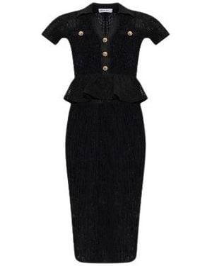 Self-Portrait Self Portrait Midi Dress With Bow - Black