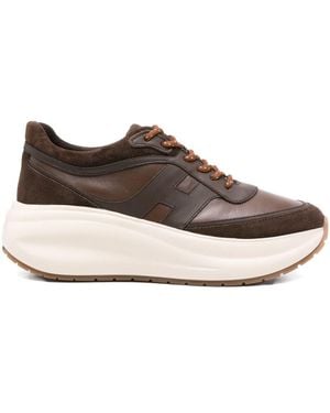 Hogan 'Rebel' Calf Leather Trainers - Brown