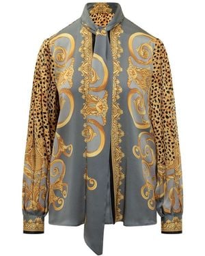 Versace Silk Shirt With Baroque Print - Multicolor