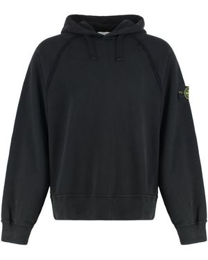 Stone Island Cotton Hoodie - Black