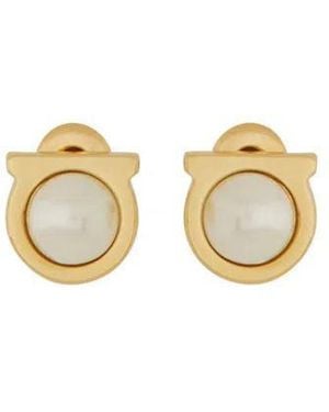 ピアス FERRAGAMO FW25 STUD G PEARL (760121696454 CREAMORO) Double pearl earrings - Women | Ferragamo