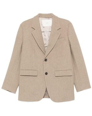 DUNST Wool Single-Breasted Blazer Jacket - Natural