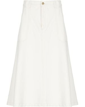 A.P.C. Ivory A-Line Cotton Skirt - White