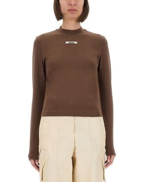 Jacquemus The Grosgrain Long-Sleeved Shirt - Brown
