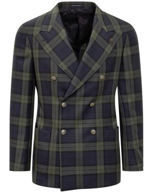 Gabriele Pasini Tartan Double-Breasted Jacket - Black