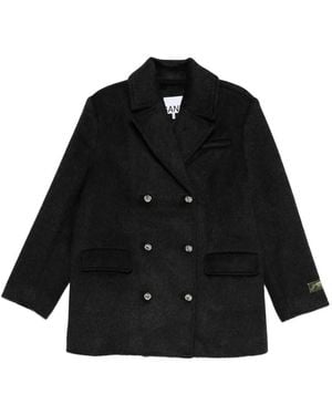 Ganni Double Breasted Blazer - Black