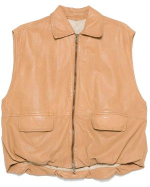 SANTORO Leather Waistcoats - Natural