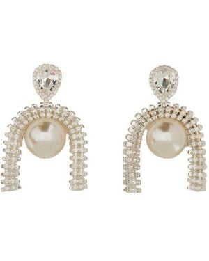 Magda Butrym Coloured Earrings With Pendant And Rhinestones - Metallic