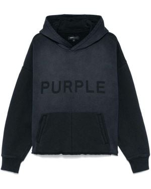 Purple Brand Cotton Jersey Faded Logo Hoodie - Blue