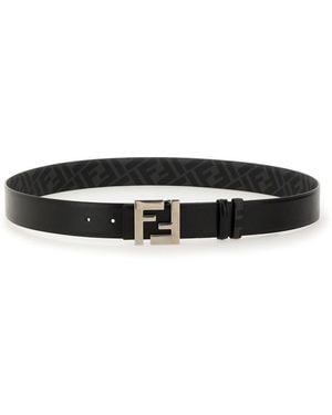 Fendi "Squared Ff" Reversible Belt - Black