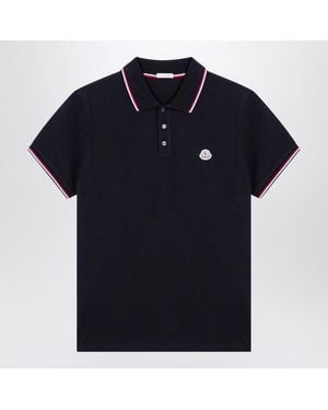 Moncler Polo Shirt With Logo - Blue