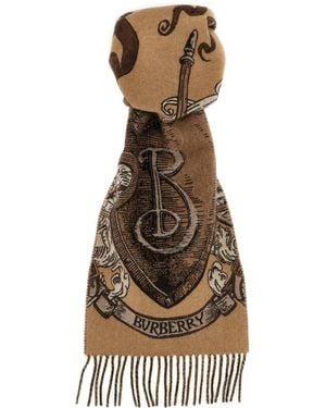 Burberry 'Mu Etched Knight' Scarf - Natural