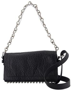 Alexander Wang Ricco Crushed Slim Shoulder Bag - Black