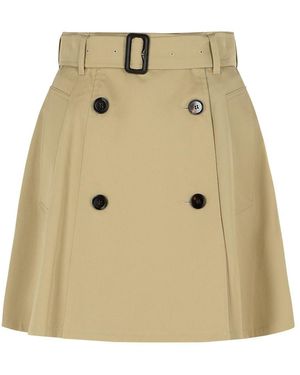 Burberry 'Quill' Cotton Skirt - Natural