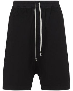 Rick Owens Drawstring Pods Cotton Shorts - Black