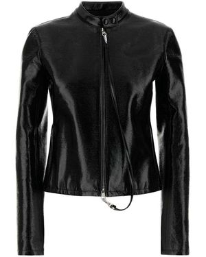 Courreges Vinyl Biker Jacket - Black