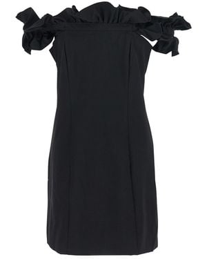 ROTATE BIRGER CHRISTENSEN Dress With Ruffle Decorations And Ruffle Details - Black
