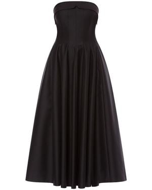 Alberta Ferretti Strapless Midi Dress With Flared Skirt - Black