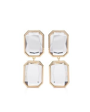 Self-Portrait Crystal Tiered Earrings Accessories - White