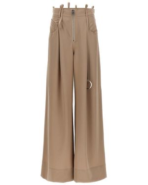 The Attico Palazzo Pants - Natural
