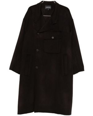Emporio Armani Wool Trench Coat - Black