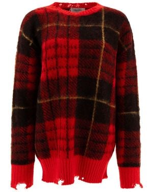 McQueen "Tartan Distressed" Jumper - Red