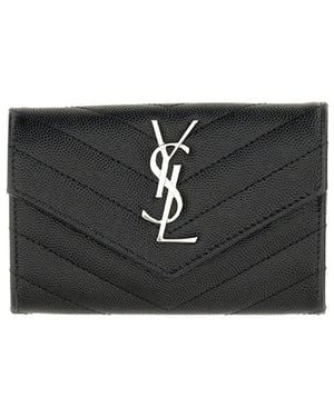Saint Laurent Portafoglio Envelope Cassandre Small - Black