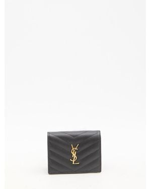 Saint Laurent Cassandre Matelassé Wallet - White