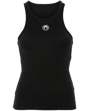 Marine Serre Moon Logo Cotton Top - Black