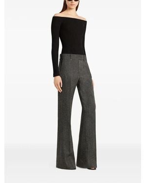Courreges "Off Shoulder" Rib Knit Top - Black