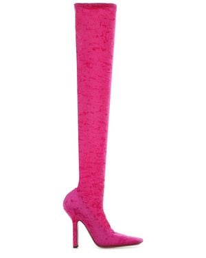 Vetements Fuchsia Chenille Boots - Pink