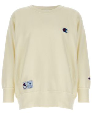 Undercover Brushed Cotton Oversized Sweatshirt With Beaded Patch - Natural