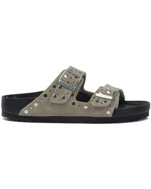 Birkenstock "Arizona Rivet Exquisite" Sandals - Gray