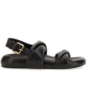 Marni Leather Sandals With Knotted Upper - White