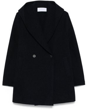 Harris Wharf London Double-Breasted Wool Coat - Black