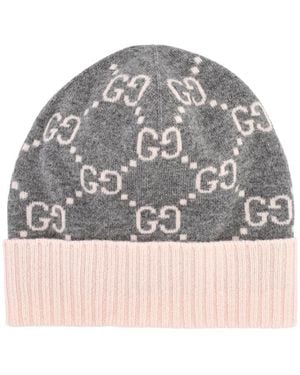 Gucci Gg Cashmere Beanie - Grey