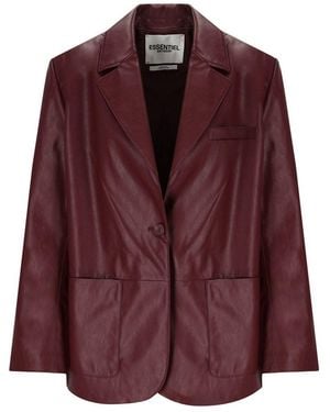 Essentiel Antwerp Idrey Burgundy Single Breasted Blazer - Purple