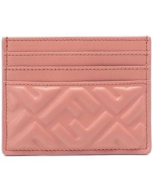 Fendi Ff Motif Nappa Leather Uette Cardholder Accessories - Pink