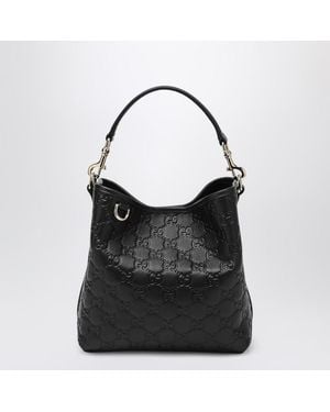 Gucci Gg Emblem Small Bucket Bag - Black
