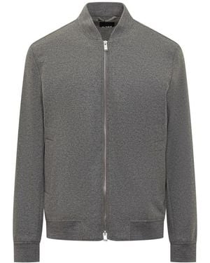 BOSS Jacket With Zip Closure - Grey