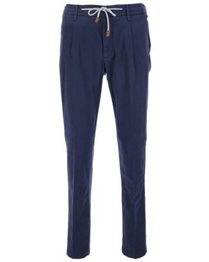 Eleventy Blu Drawstring Waist Trousers - Blue