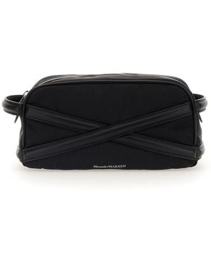 McQueen Beauty Case With Logo - Black
