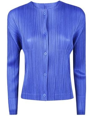 Pleats Please Issey Miyake "Monthly Colors: August" Cardigan - Blue