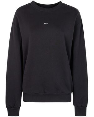 A.P.C. "Boxy Micro Logo Gots" Sweatshirt - Blue