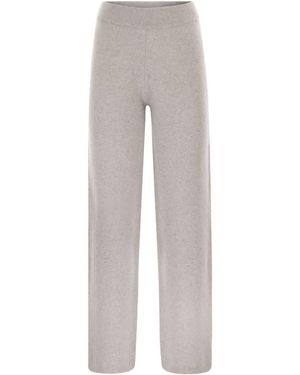 Peserico Wool And Cashmere Pants With Lurex - Gray