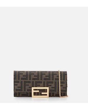 Fendi "Baguette Continental" Mini Crossbody Bag - Brown