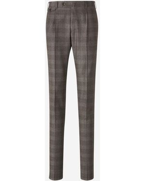PT Torino Prince Of Wales Pattern Dress Pants - Gray