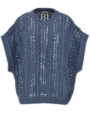 Brunello Cucinelli Ribbed Net Sweater - Blue
